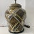 Great 1970s style lamp with silver and white cross stripes has a great design for your retro modern interior.