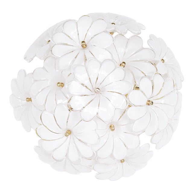 Floral Murano Glass Ceiling Light, 1970s For Sale