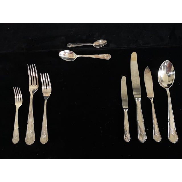 Mid-Century Silver-Plated Malta Cross Cutlery Service for 12, 1950, Set of 80 For Sale - Image 4 of 18