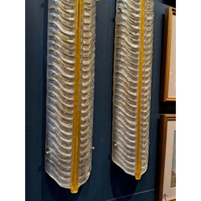 Modern Large Scale Murano Glass Leaf Sconces For Sale - Image 3 of 7