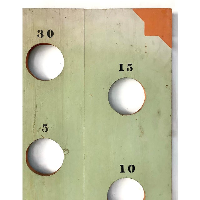 American Vintage Wood Green/Orange Game Board For Sale - Image 3 of 6