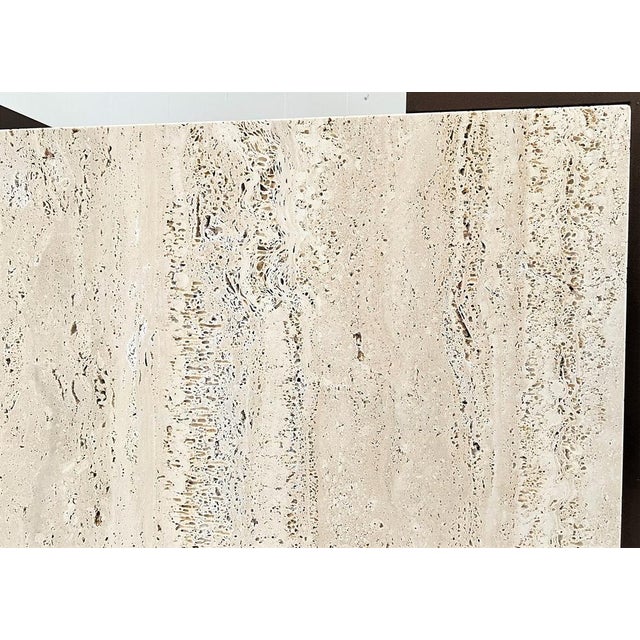 Mid-Century Italian Coffee Table in Travertine and Marble with Metal Base, 1970 For Sale - Image 11 of 18