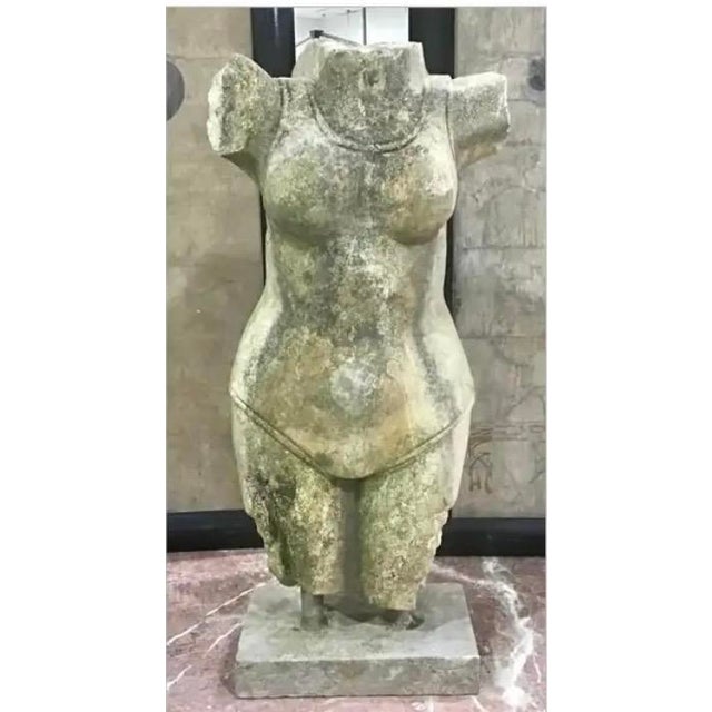 Gray Indian Style Marble Torso Sculpture For Sale - Image 8 of 8