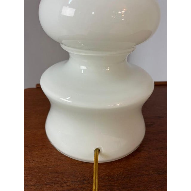Danish Table Lamp in White Glass For Sale - Image 10 of 11