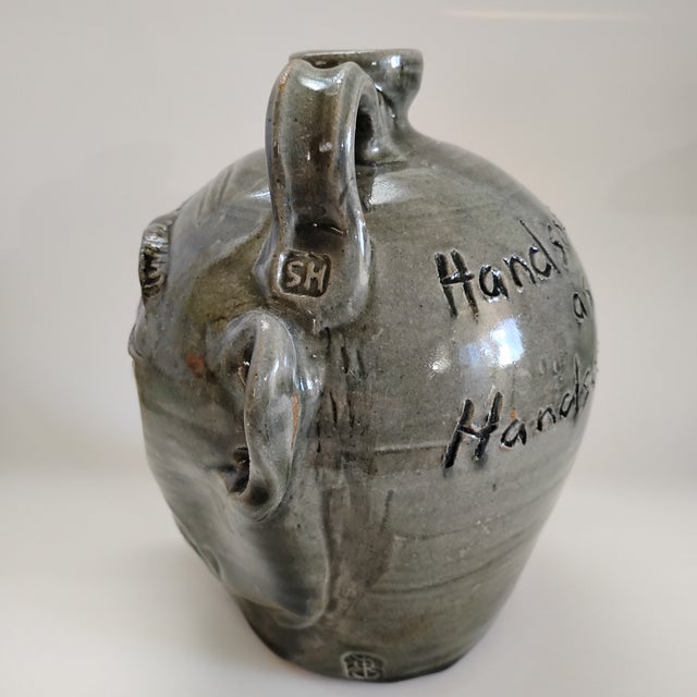 Ceramic Original Stephen Hawks Face Jug For Sale - Image 7 of 9