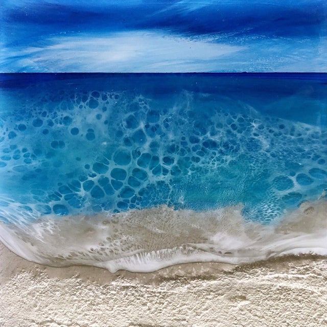 Ocean Waves #09 captures the dynamic beauty of the sea with its vibrant hues of blue and intricate textures. The mixed...