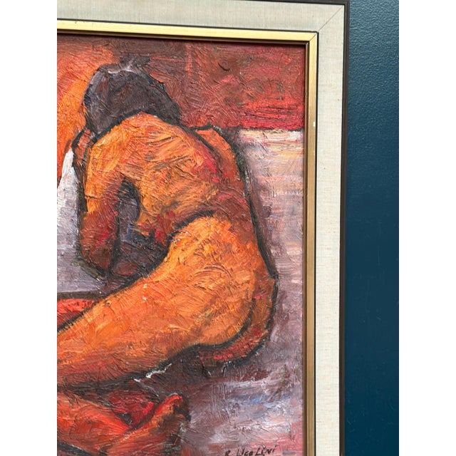Original Italian Oil on Canvas – “Reclined Woman” by Renzo Ugolini – Signed – 74 × 63 cm (29.1" × 24.8") A refined...