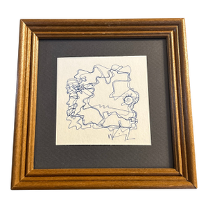 1980's Original Wayne Cunningham Abstract Pen and Ink Drawing