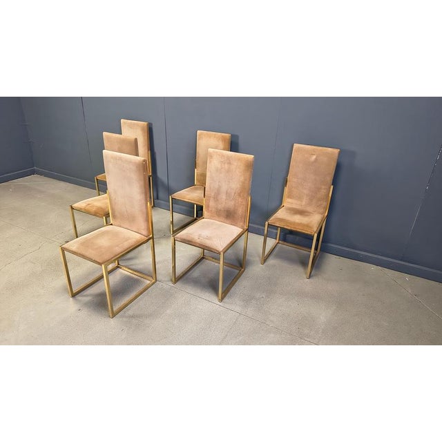 Brass Dining Chairs by Belgochrom, 1970s, Set of 6 For Sale - Image 10 of 17