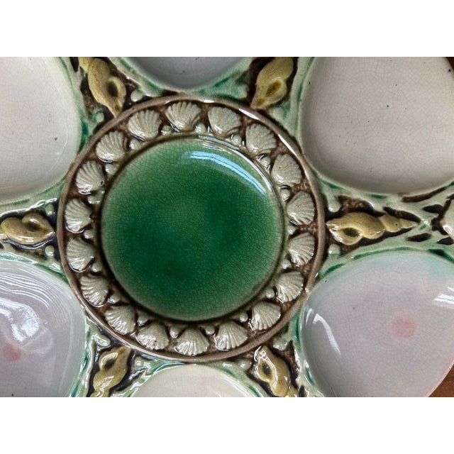 Minton Antique Majolica Oyster Plate c.1890 For Sale - Image 4 of 9