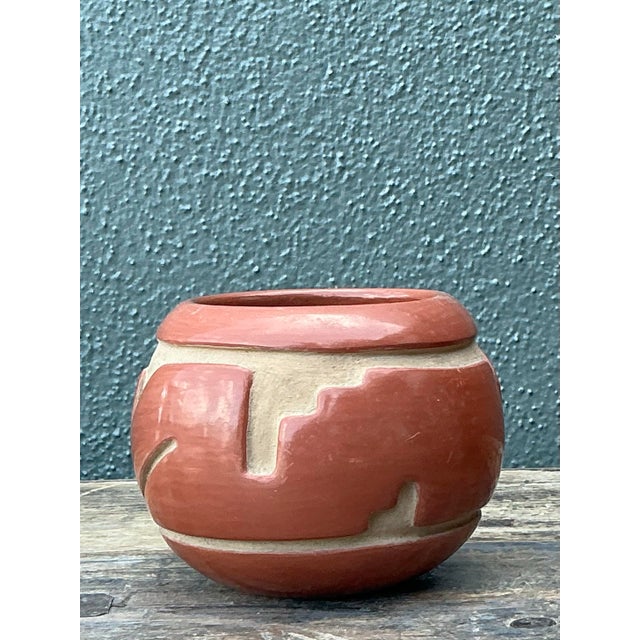 Vintage Native American Red Clay Original Pottery For Sale - Image 10 of 12