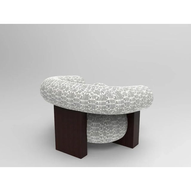 Cassette of the Armchair in Coymbetra Blue and Dark Oak by Alter Ego for Collector For Sale - Image 4 of 6