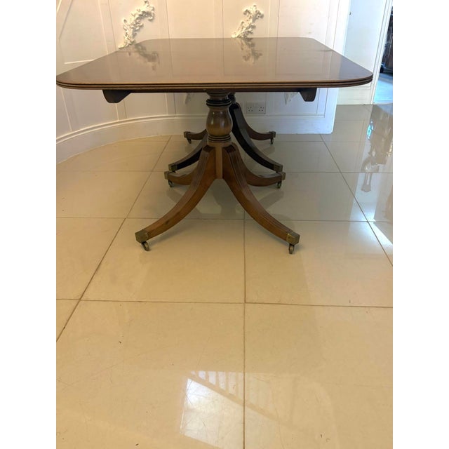 Wood Antique Regency English Figured Mahogany Extending Dining Table, 1920s For Sale - Image 7 of 12