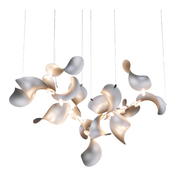 Dune 16 Cluster Pendant Light with Silver Anodized Shades by Daniel Becker For Sale