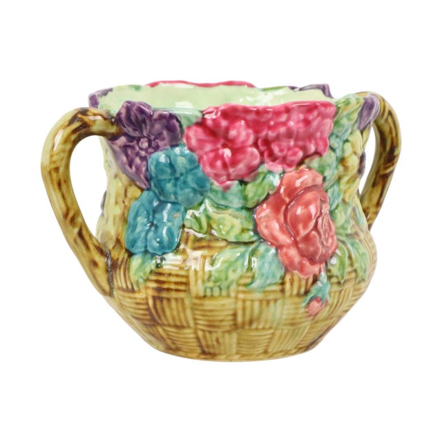 Art Nouveau Majolica Flowerpot Cachepot, France, 1890s For Sale - Image 5 of 17