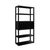Asian Black Bar Shutter Doors Minimalistic Bookcase Divider Cabinet Etagere For Sale - Image 3 of 4