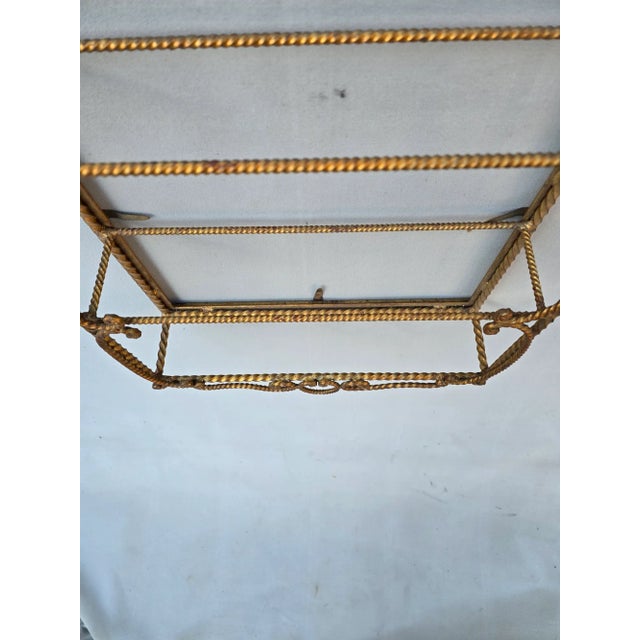 Italian Hand Forged Gilt Wall Shelf From Italy For Sale - Image 3 of 11