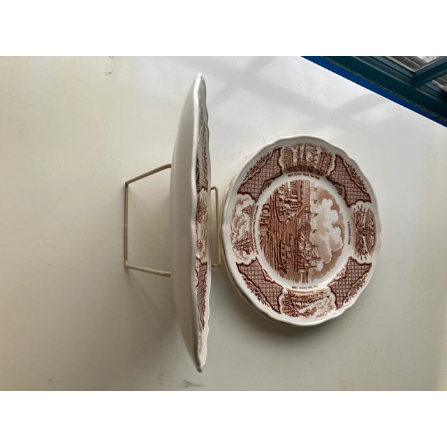 1960s Vintage Fair Winds Staffordshire England Luncheon Plates- Set of 3 For Sale - Image 5 of 6