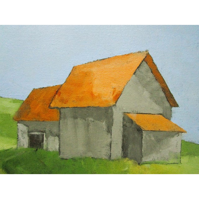 Contemporary Hollister Barns 11x14 Lynne French California Rural Farm Landscape For Sale - Image 3 of 5