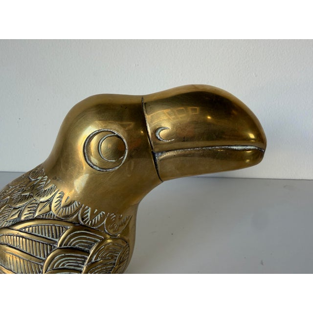 1980s 1980s Vintage Dolbi Cashier Solid Brass Toucan Sculpture For Sale - Image 5 of 12