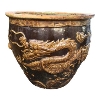 Tony Duquette Style Dragon Planter Pot For Sale