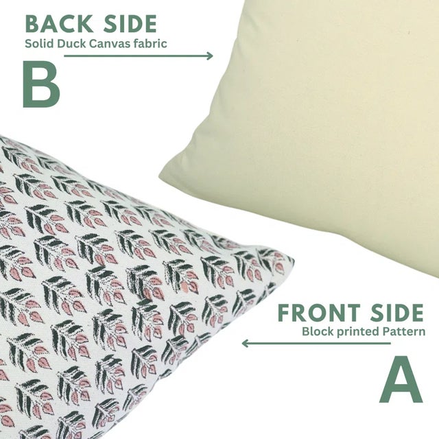 Fabdivine Block Print Handmade Pillow Cover 14x14 Inch -Alia For Sale - Image 4 of 5