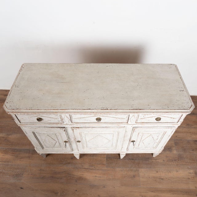 19th Century Swedish White Painted Pine Sideboard Buffet For Sale - Image 4 of 15