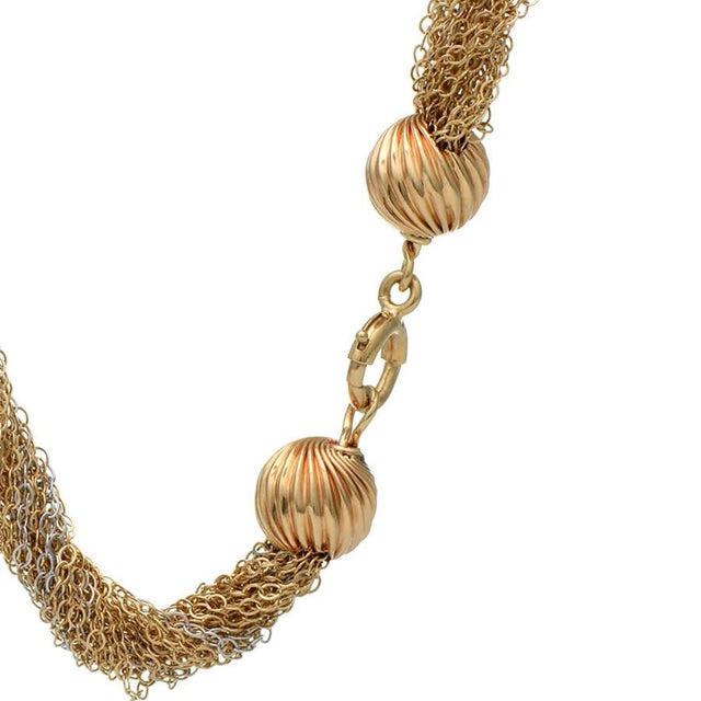 Contemporary 14KY Multi Strand Twist Cable Link Necklace For Sale - Image 3 of 4