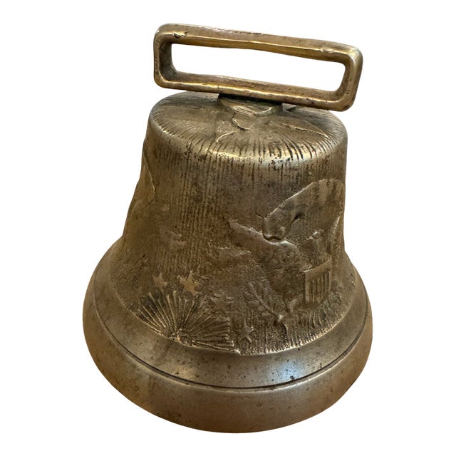 Vintage Brass u.s. Army Camel Corps Neck Bell With Great Seal – Rare Patriotic Military Relic For Sale