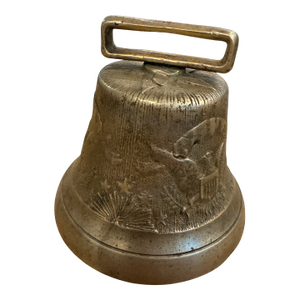 Vintage Brass u.s. Army Camel Corps Neck Bell With Great Seal – Rare Patriotic Military Relic