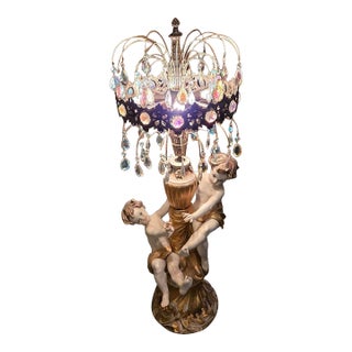 1960s Hollywood Regency Azzolin Brothers Campodimonte Lamp For Sale