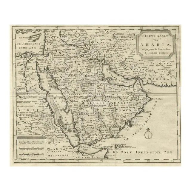Map of Arabia Tirion, 1730 For Sale - Image 10 of 10
