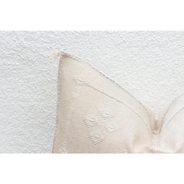 Chalk White Silk Rug Lumbar Pillow For Sale - Image 4 of 8
