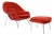 Eero Saarinen for Knoll Womb Chair and Ottoman in Red Boucle For Sale