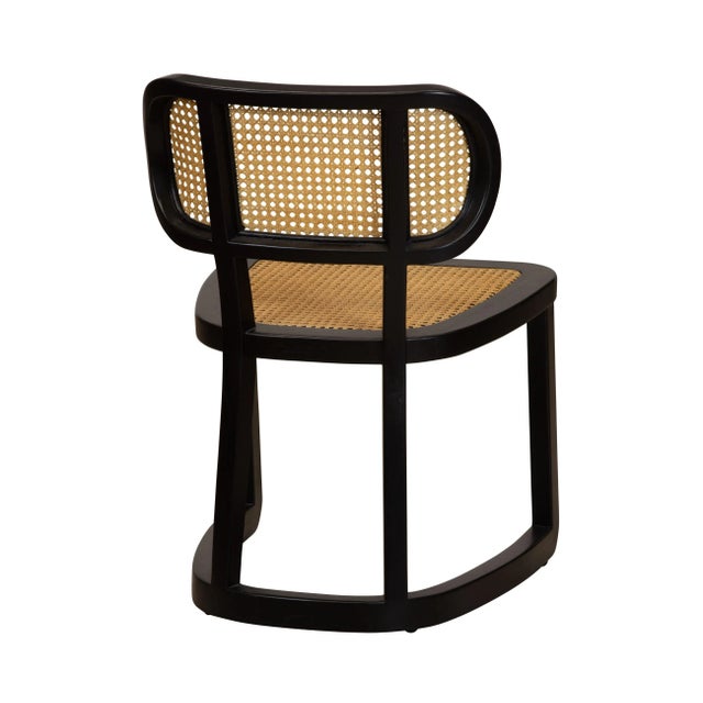 Stockholm Wood & Cane Side Chair in Black For Sale In Cincinnati - Image 6 of 7