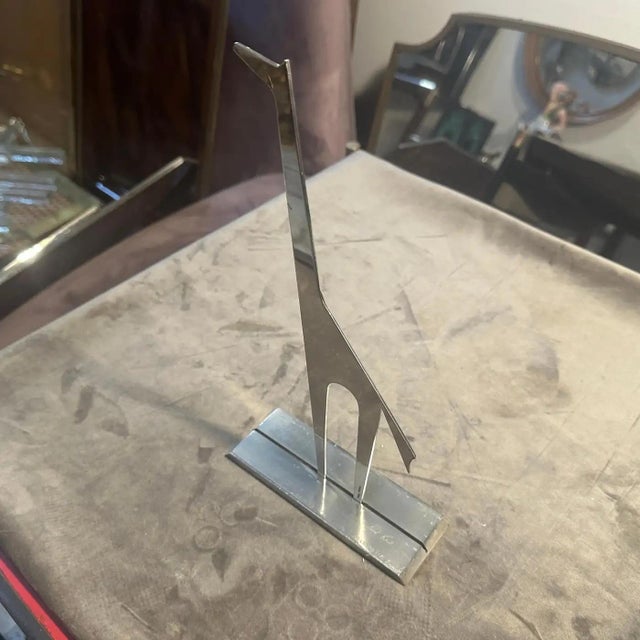 1990s Minimalist Silver Plated Sculpture La Giraffa by Lino Sabattini For Sale - Image 10 of 13