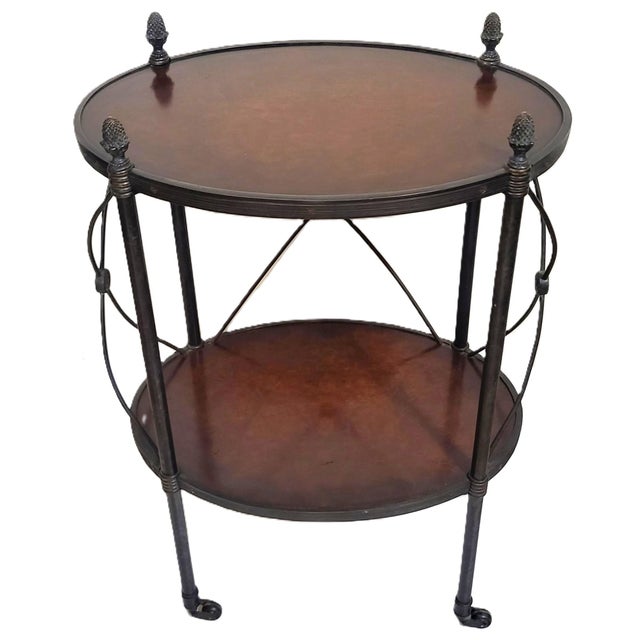 Wood Pair of Vintage Oval Gueridon Theodore Alexander Side End Tables For Sale - Image 7 of 17