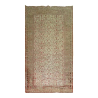 Pomegranate Khotan Shabby Chic Late 19th Century Large Gallery Size Rug - 8'5" x 15'8" For Sale
