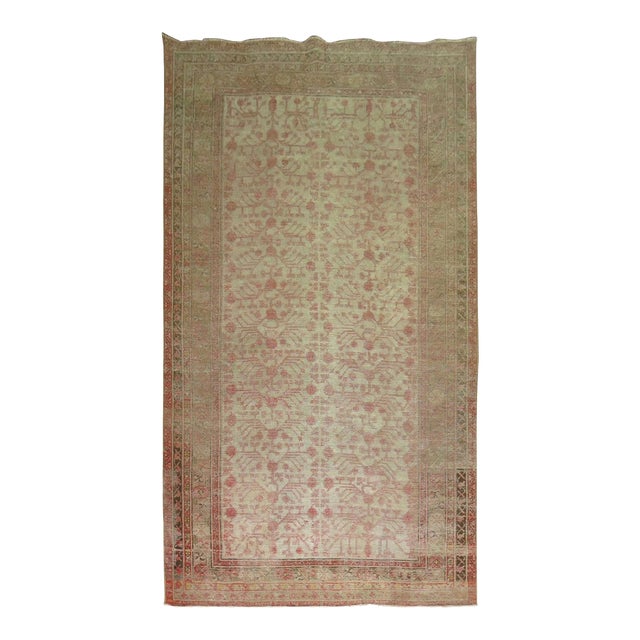 Pomegranate Khotan Shabby Chic Late 19th Century Large Gallery Size Rug - 8'5" x 15'8" For Sale