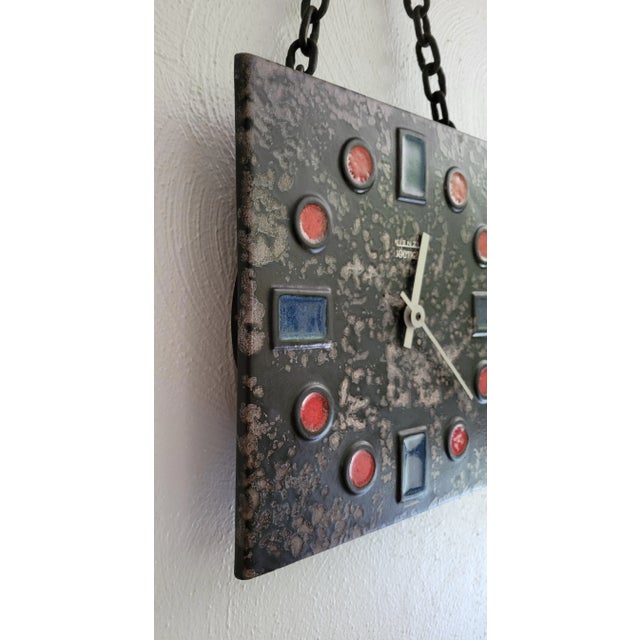 Mid-Century Modern Mid-Century Brutalist Style Ceramic Clock by Kienzle For Sale - Image 3 of 12