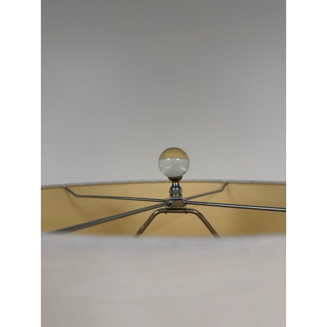 Glass Beautiful Vintage Turquoise Murano Opaline Glass Lamp With Ribbed and Flared Shape For Sale - Image 7 of 9