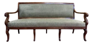 Restoration Upholstered Walnut Sofa Bench