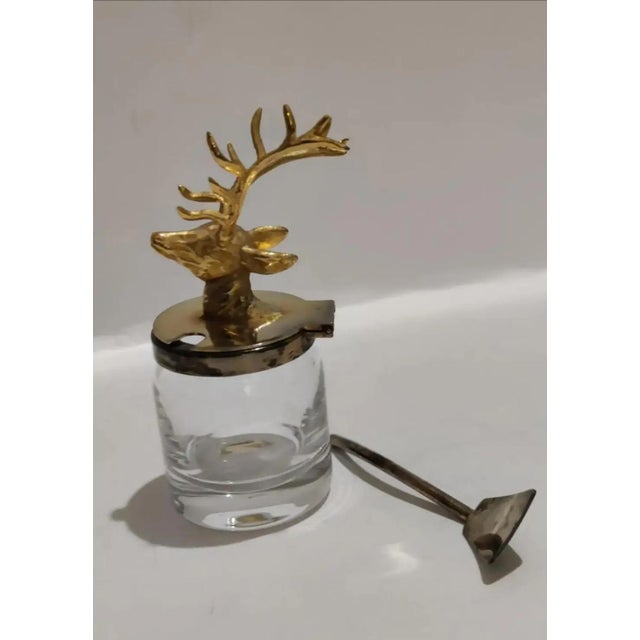 Antique Ormolu Figural Stag Head Mustard Jar, Circa 1920 For Sale - Image 11 of 13