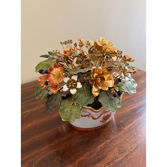 1970s 1970s Fleurs Des Siècles Enamel Flower Bouquet by Vista Alegre for Mottahedeh For Sale - Image 5 of 10