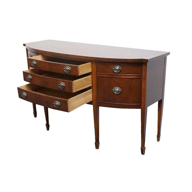 Wood Vintage Antique Solid Mahogany Traditional Duncan Phyfe Style 99" Sideboard Buffet 314 For Sale - Image 7 of 13