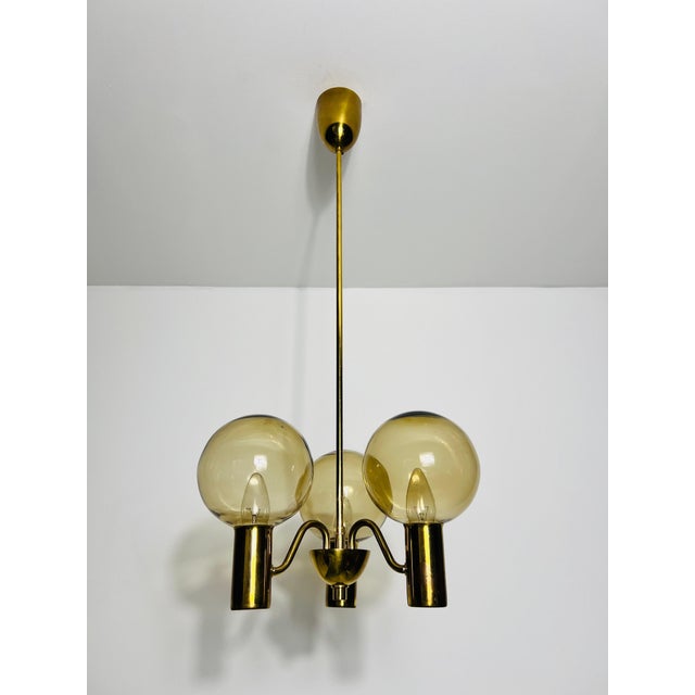 Brass and Glass Chandelier by Hans-Agne Jakobsson, Sweden, 1960s For Sale - Image 6 of 12