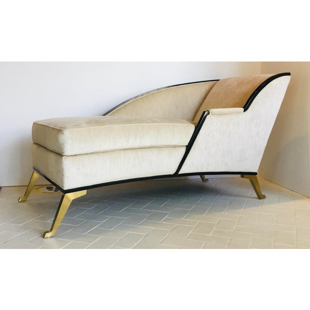 Caracole Signature Modern Ivory Velvet Chaise Lounge Chairish