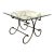 Vintage Scroll Wrought Iron and Brass Square Coffee Table With Beveled Glass Top For Sale