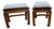 Pair of Vintage Asian-Style Wooden Stools / End Tables With Reversible Cushioned Tops, Circa 1970s–1980s For Sale