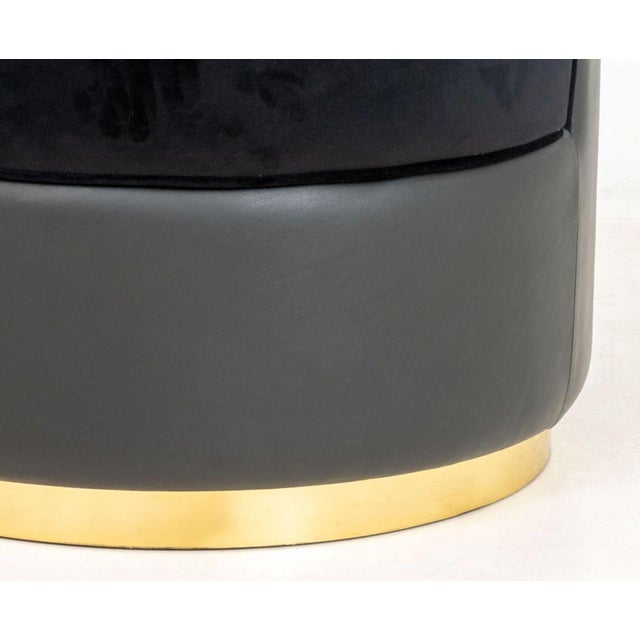Luxxu Luxxu "Otto" Black Velvet and Leather Armchair For Sale - Image 4 of 7